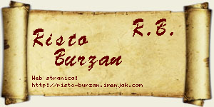 Risto Burzan vizit kartica